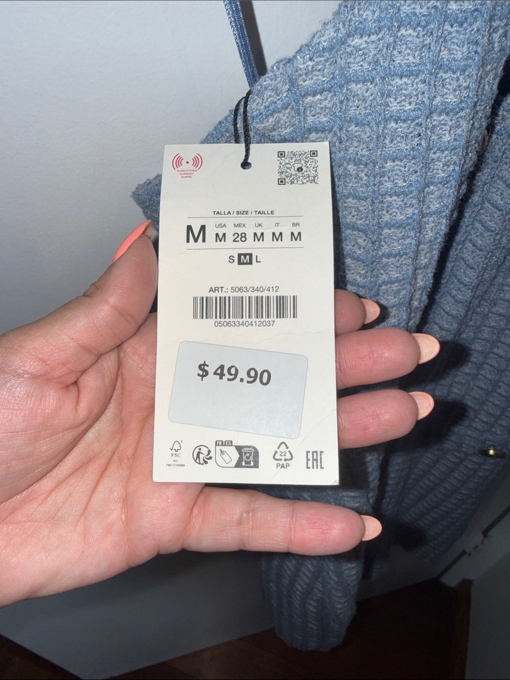 Zara Blue Knit Backless Halter Dress - Picture 5 of 6
